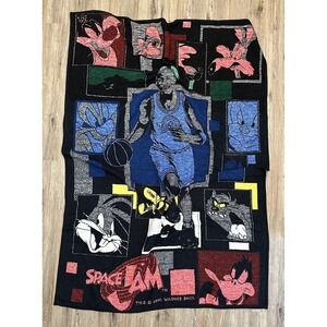 RARE Vintage Space Jam Throw Blanket / 1996 Michael Jordan / 58"x82"